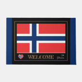 ノルウェーおよびノルウェー国旗のハウスマット/スポーツウェルカム ドアマット (正面)