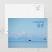 ノルウェーからの挨拶海写真カード ポストカード (正面/裏面)