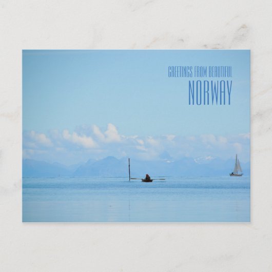 ノルウェーからの挨拶海写真カード ポストカード (正面)