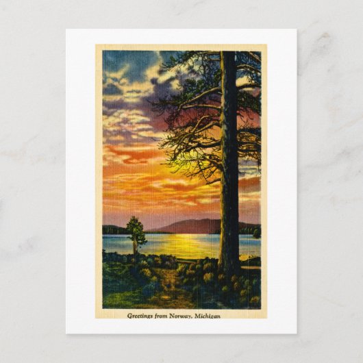 ノルウェーからの挨拶 – ヴィンテージ ポストカード (正面)