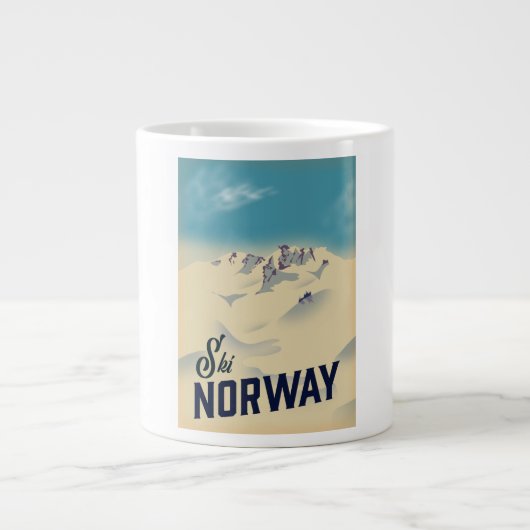 ノルウェーでスキー ジャンボコーヒーマグカップ (正面)