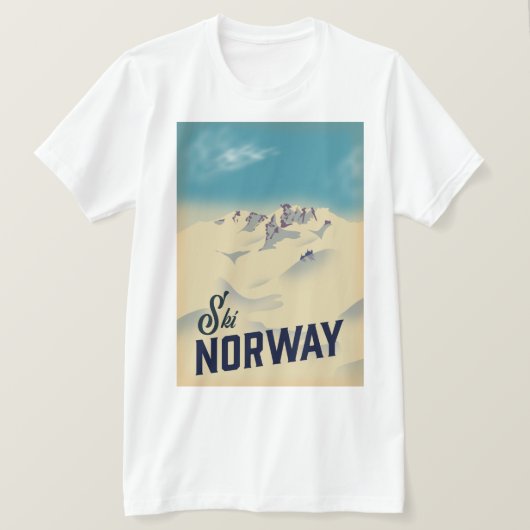 ノルウェーでスキー Tシャツ (デザイン正面)