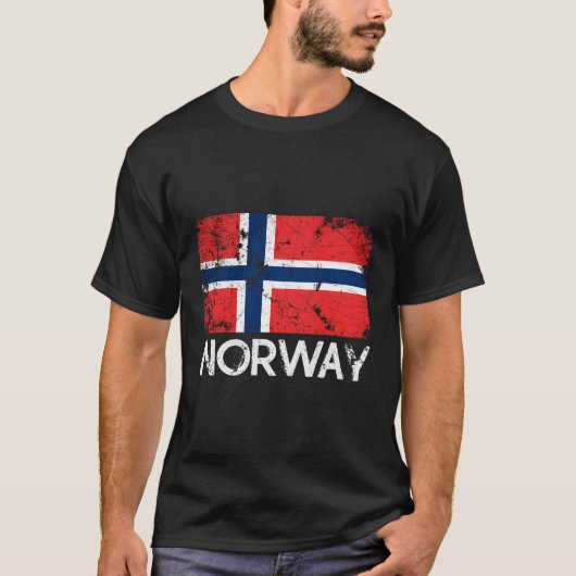 ノルウェーで作られたノルウェー国旗 Tシャツ (正面)