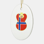 ノルウェーとノルウェーの国旗 セラミックオーナメント (左)