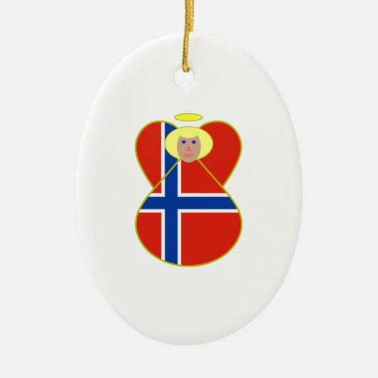 ノルウェーとノルウェーの国旗 セラミックオーナメント (正面)