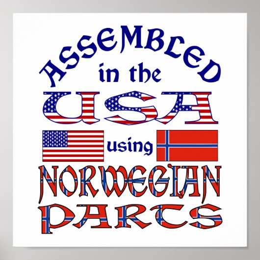 ノルウェーとノルウェーの国旗 ポスター (正面)