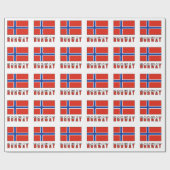 ノルウェーとノルウェーの国旗 ラッピングペーパー (フラット)