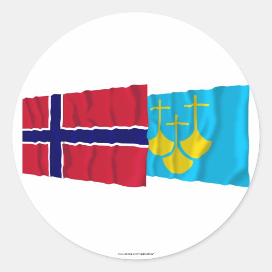 ノルウェーとモールオグ・ロムスダルの国旗 ラウンドシール (正面)