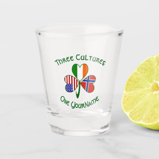 ノルウェーのアイリッシュアメリカンシャムロパーソナライズされたック ショットグラス (正面)