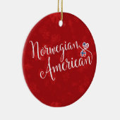 ノルウェーのアメリカのハートの旗の休日の装飾 セラミックオーナメント (右)