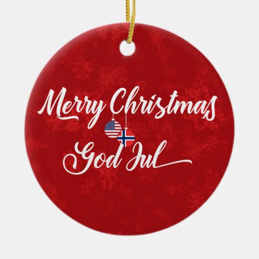 ノルウェーのアメリカのバイリンガルホリデーの装飾 セラミックオーナメント (正面)