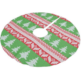 ノルウェーのアルパインクリスマスツリーパターン ブラッシュドポリエステルツリースカート