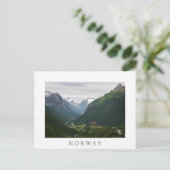 ノルウェーのイェルバレー白い文字はがき ポストカード (スタンド正面)