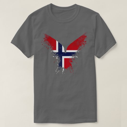 ノルウェーのイーグル国旗 Tシャツ (デザイン正面)