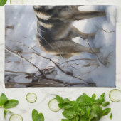 ノルウェーのエルクハウンドがそれを雪のクリスマスに許す キッチンタオル (折り畳み)