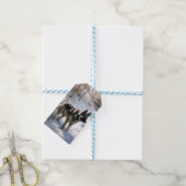 ノルウェーのエルクハウンドがそれを雪のクリスマスに許す ギフトタグ (より糸付き)