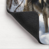 ノルウェーのエルクハウンドがそれを雪のクリスマスに許す マウスパッド (コーナー)