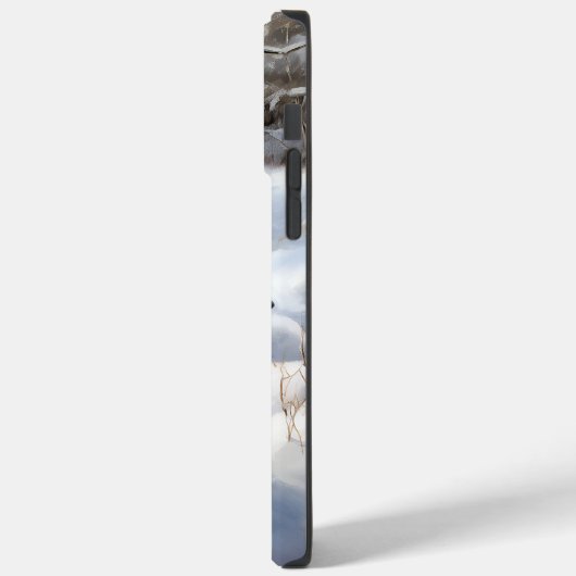 ノルウェーのエルクハウンドがそれを雪のクリスマスに許す Case-Mate iPhoneケース (裏面 / 左)