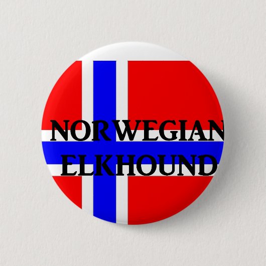 ノルウェーのエルクハウンドの名前 ノルウェーの旗 缶バッジ (正面)