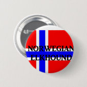 ノルウェーのエルクハウンドの名前 ノルウェーの旗 缶バッジ (正面&裏面)