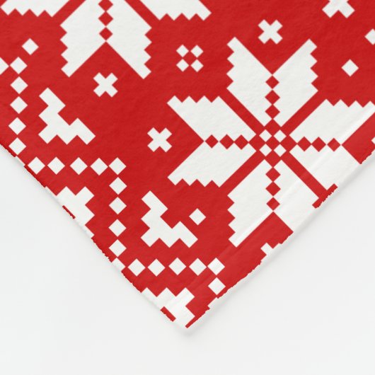 ノルウェーのエルクハウンドはクリスマスパターンのシルエットを描きます フリースブランケット (角)