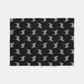 ノルウェーのエルクハウンドはパターンのシルエットを描きます フリースブランケット (正面(横))