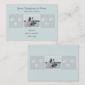 ノルウェーのエルクハウンドア絵画ットビレッジ – ドッグアート 名刺 (正面/裏面)