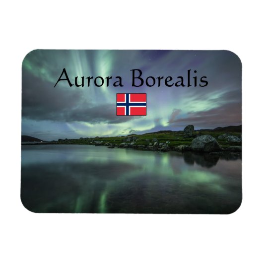 ノルウェーのオーロラ マグネット (横)