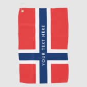 ノルウェーのカスタムなゴルフをするギフトのノルウェーの旗 ゴルフタオル (正面)