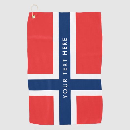 ノルウェーのカスタムなゴルフをするギフトのノルウェーの旗 ゴルフタオル (正面)