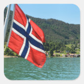 ノルウェーのカーフェリー写真シール スクエアシール (正面)