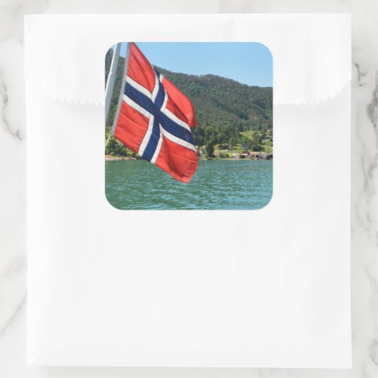 ノルウェーのカーフェリー写真シール スクエアシール (バッグ)