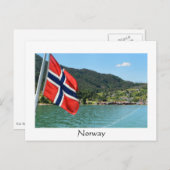 ノルウェーのカーフェリー白い文字はがき ポストカード (正面/裏面)