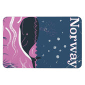 ノルウェーのクジラのヴィンテージ旅行ポスター マグネット (横)