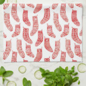 ノルウェーのクリスマスストッキングパターン キッチンタオル (折り畳み)