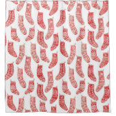 ノルウェーのクリスマスストッキングパターン シャワーカーテン (正面)