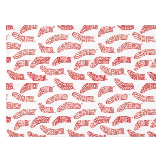 ノルウェーのクリスマスストッキングパターン テーブルクロス (正面(横))