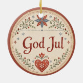 ノルウェーのクリスマス、God Jul セラミックオーナメント (裏面)