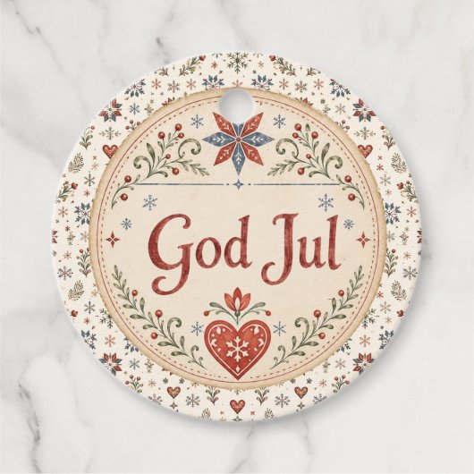 ノルウェーのクリスマス、God Jul フェイバータグ (正面)
