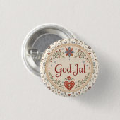 ノルウェーのクリスマス、God Jul 缶バッジ (正面&裏面)