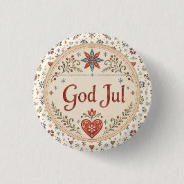 ノルウェーのクリスマス、God Jul 缶バッジ