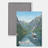 ノルウェーのクルーズ船 マグネット (正面/裏面)