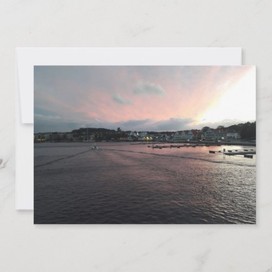 ノルウェーのグリーティングカードに夕日 (正面)