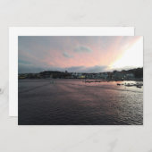 ノルウェーのグリーティングカードに夕日 (正面/裏面)