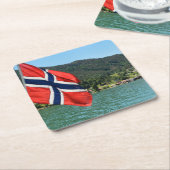 ノルウェーのコースターのカーフェリー スクエアペーパーコースター (アングル)