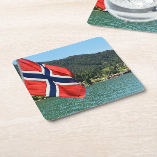 ノルウェーのコースターのカーフェリー スクエアペーパーコースター (アングル)