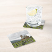 ノルウェーのコースターの墓地が付いている横木教会 スクエアペーパーコースター (インサイチュ)