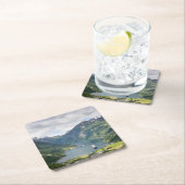 ノルウェーのコースターのGeirangerfjordの眺め スクエアペーパーコースター (インサイチュ)