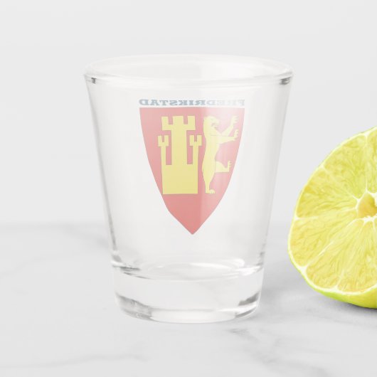 ノルウェーのショートガラス、フレドリックスタッドの紋章 ショットグラス (裏面)