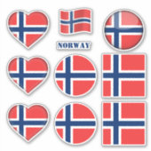 ノルウェーのシール&ノルウェー国旗、ハート/スポーツ シール (正面)